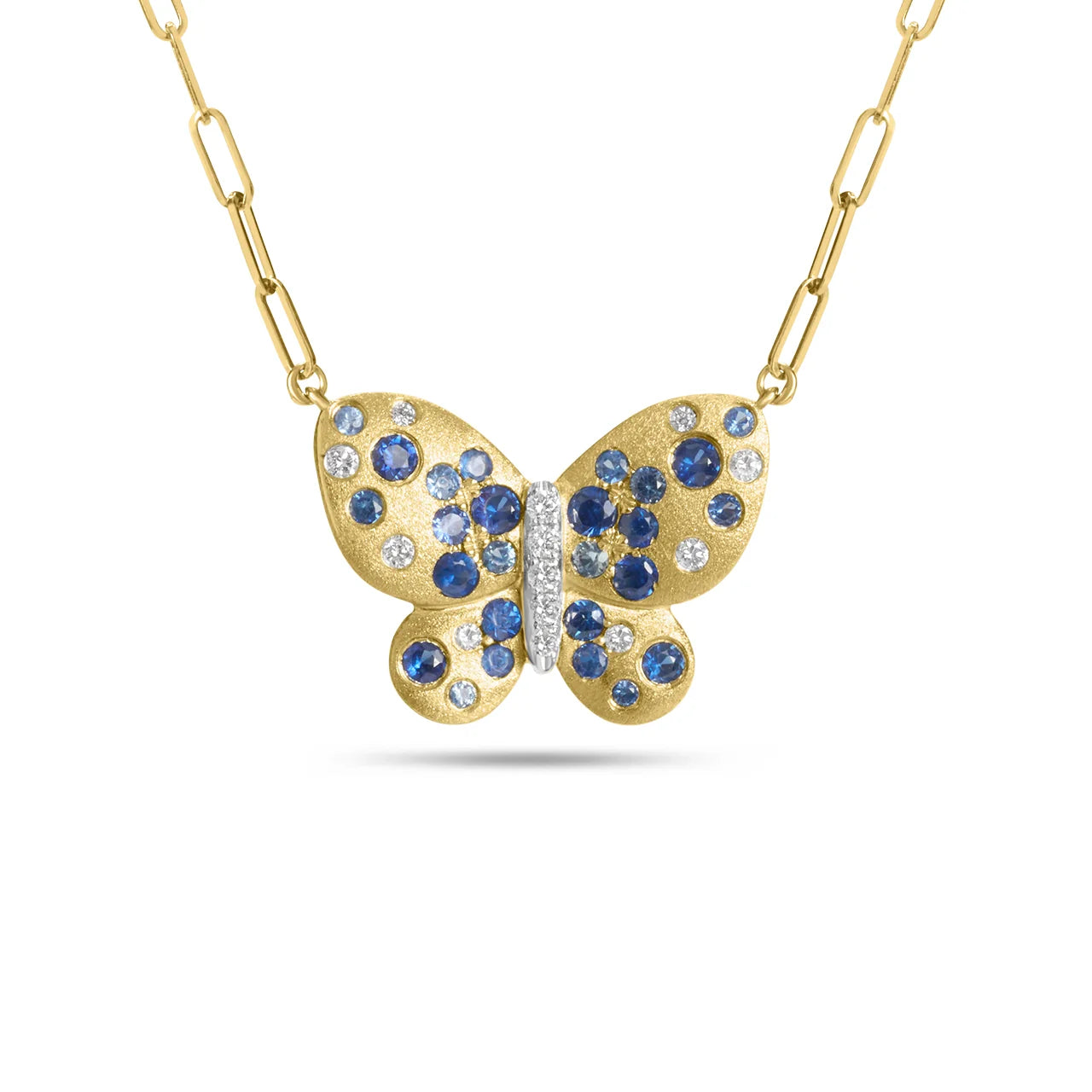 Sapphire & Diamond Confetti Butterfly Necklace