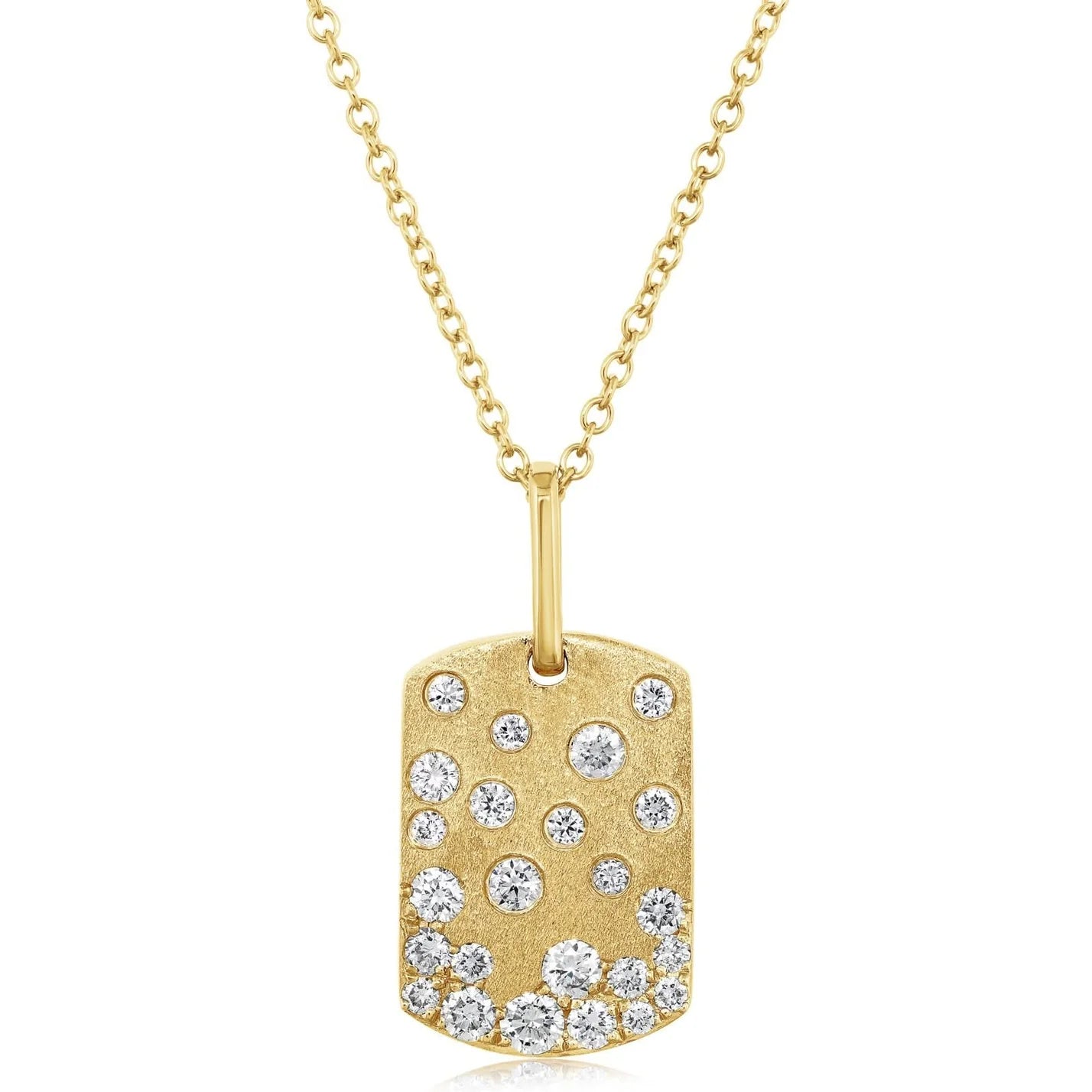 Diamond Confetti Dog Tag Pendant Necklace