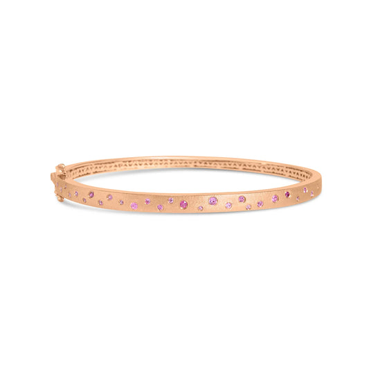 Pink Sapphire & Ruby Scatter Flush Bangle