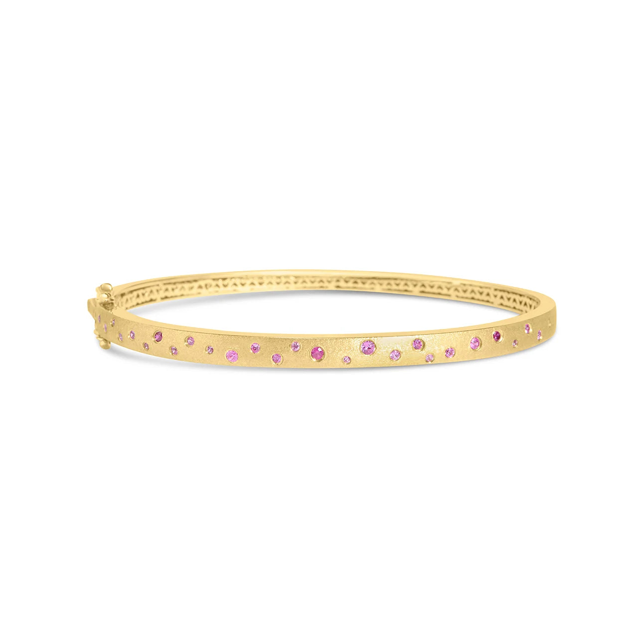 Pink Sapphire & Ruby Scatter Flush Bangle