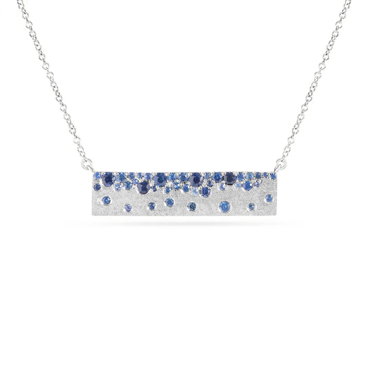 Sapphire Confetti Horizontal Bar Necklace