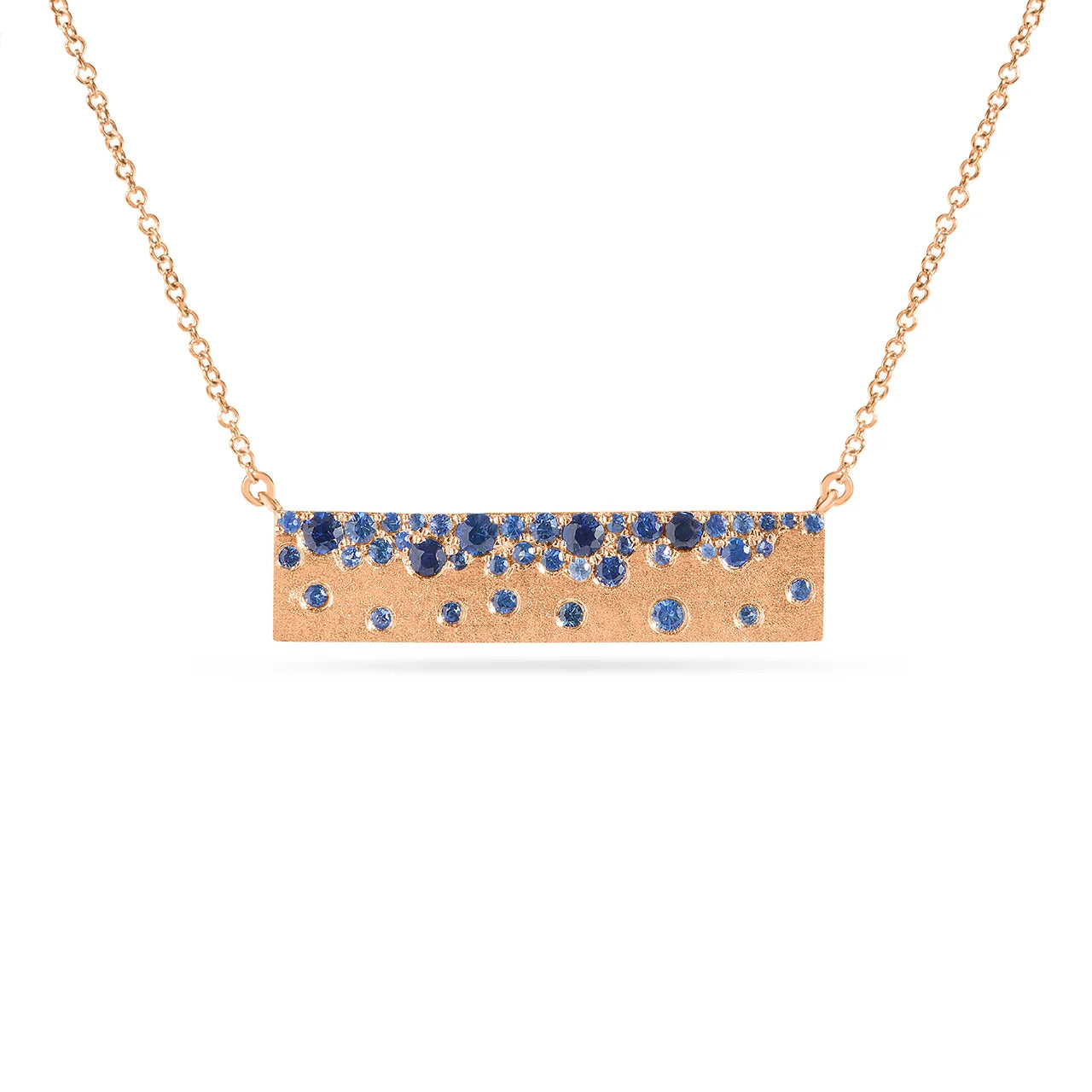 Sapphire Confetti Horizontal Bar Necklace