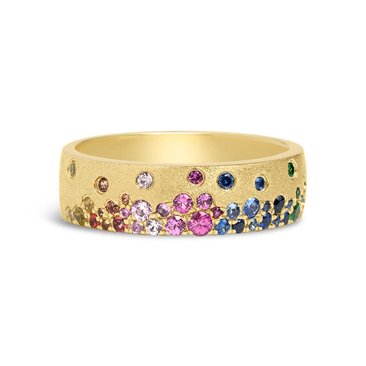 Rainbow Sapphire Confetti 5.7mm Cigar Band