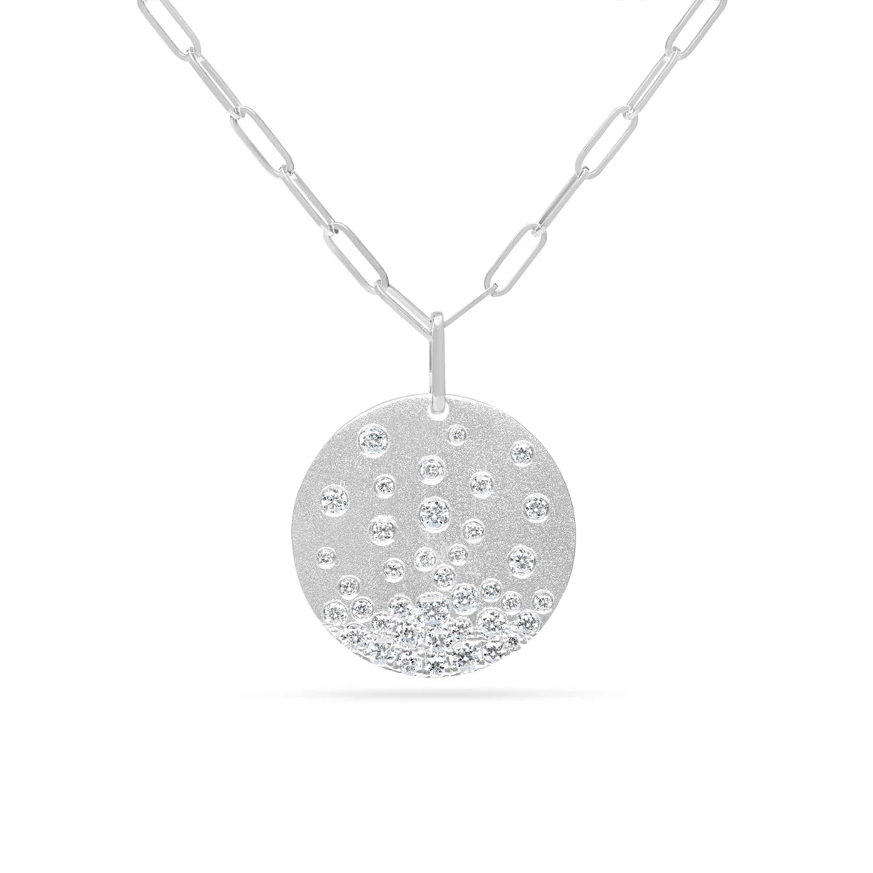 Diamond Confetti 20 mm Disc Necklace