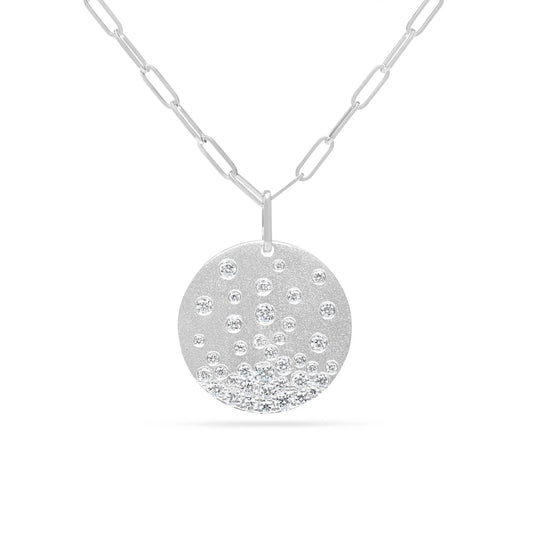 Diamond Confetti 20 mm Disk Necklace
