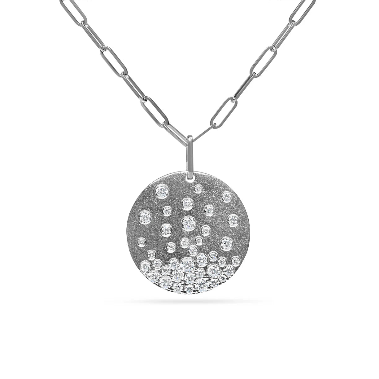 Diamond Confetti 20 mm Disc Necklace