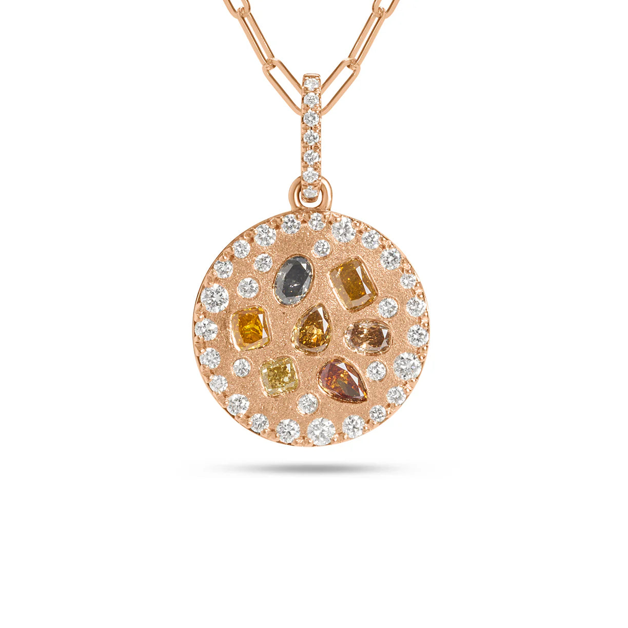 Fancy Diamond Confetti Scatter Disc Necklace