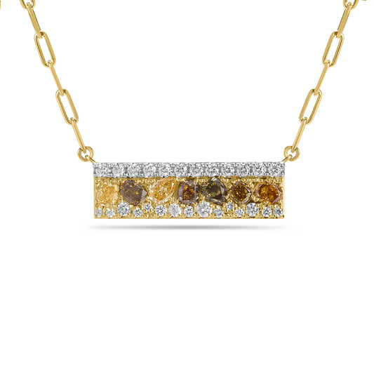 Fancy Diamond Pave Confetti Bar Necklace