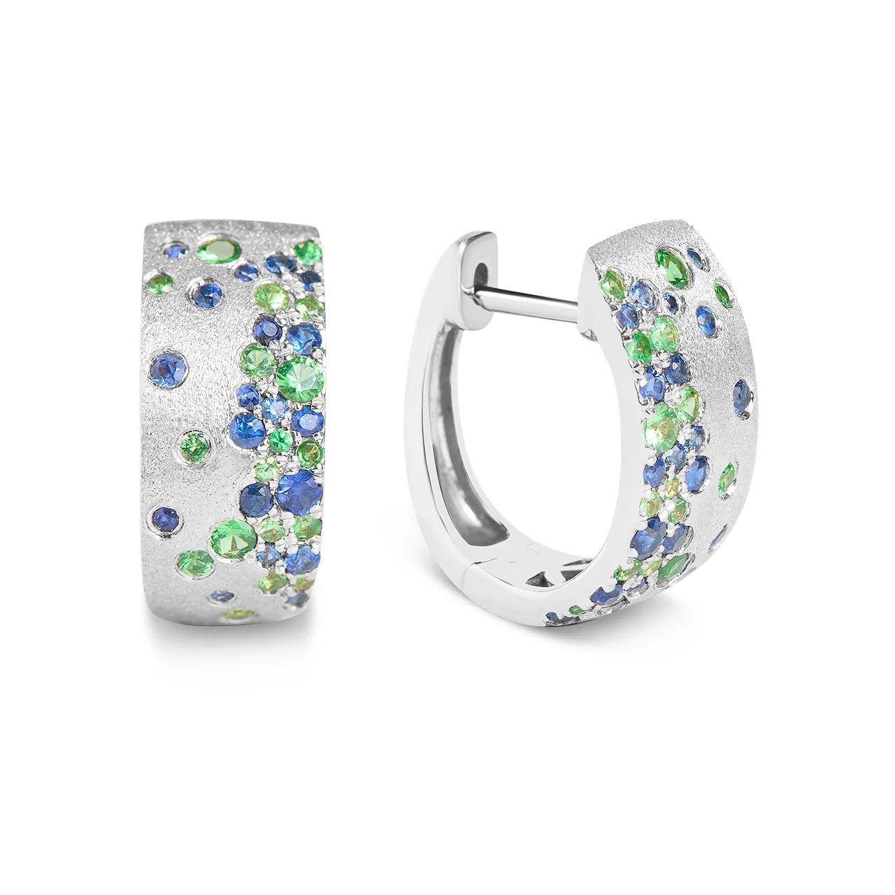 Sapphire & Tsavorite Huggie Earring