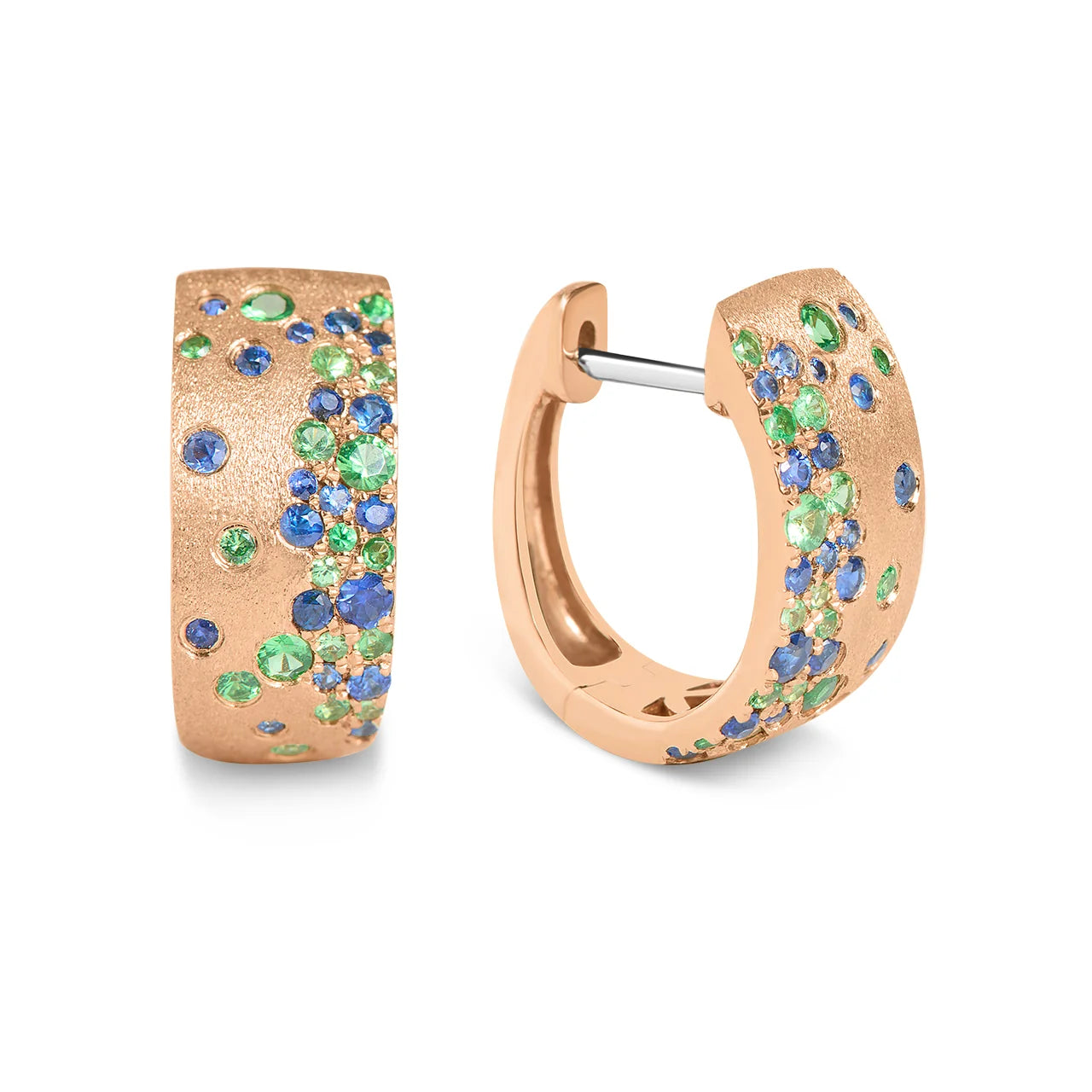 Sapphire & Tsavorite Huggie Earring