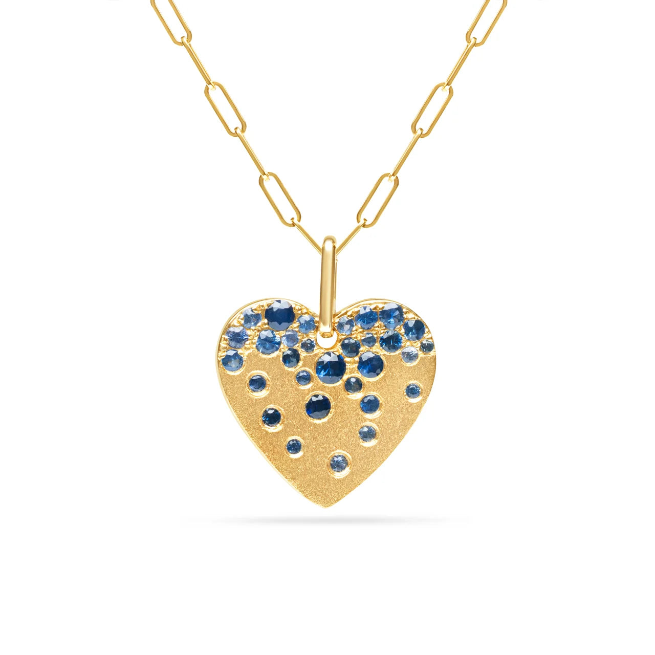 Sapphire Confetti Heart Necklace