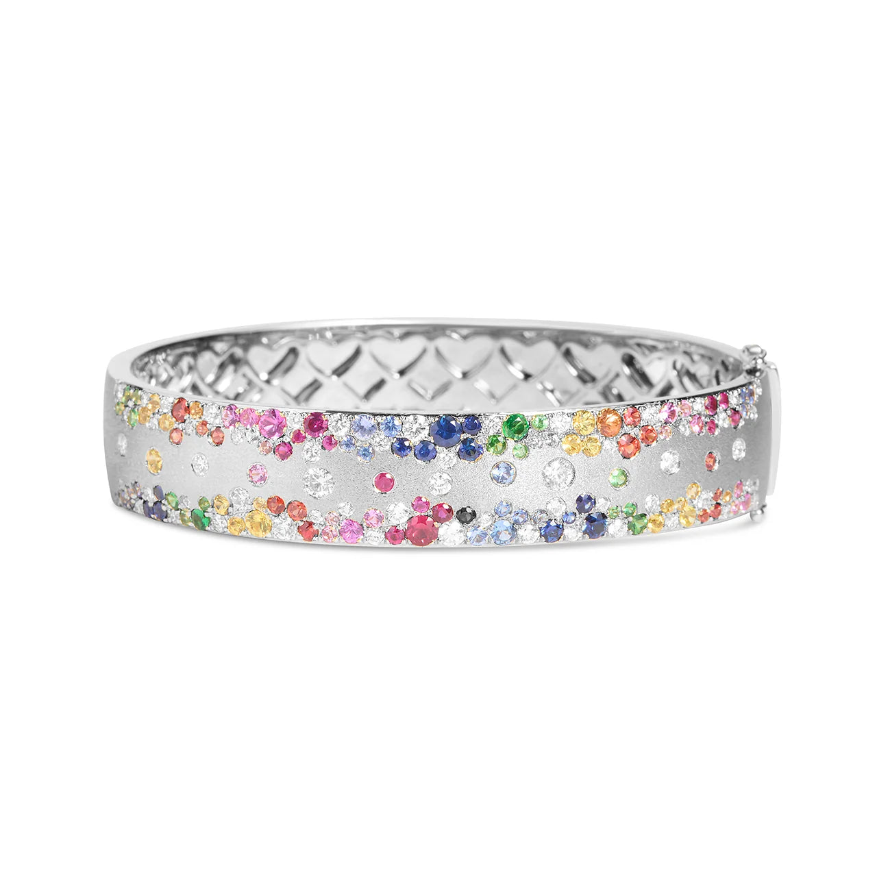Rainbow Sapphire & Diamond Confetti Duet Jumbo Bangle