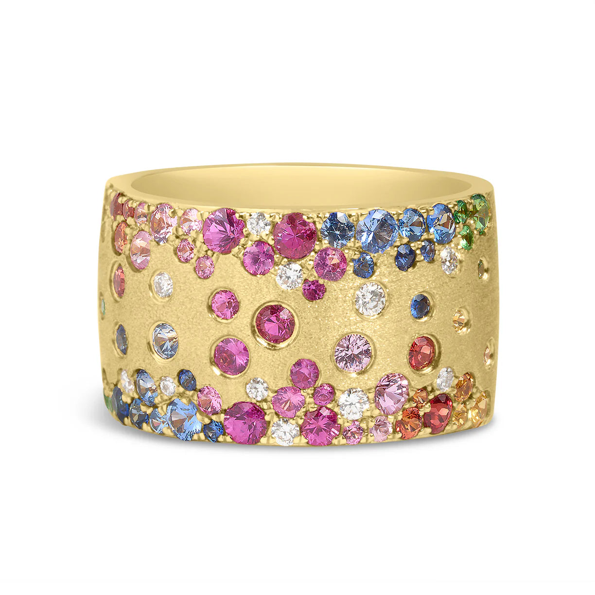 Rainbow Sapphire & Diamond Confetti Duet Cigar Band