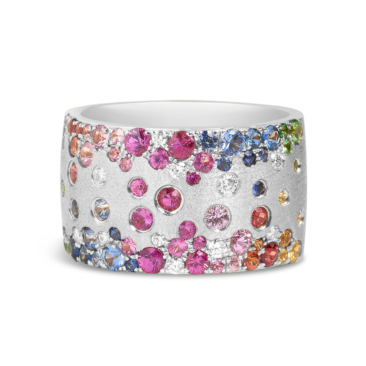 Rainbow Sapphire & Diamond Confetti Duet Cigar Band