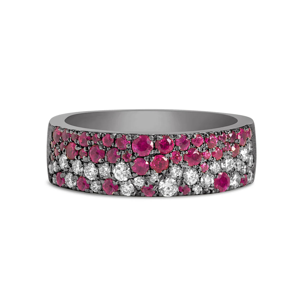 Ruby & Diamond Pave Confetti 5.8mm Cigar Band