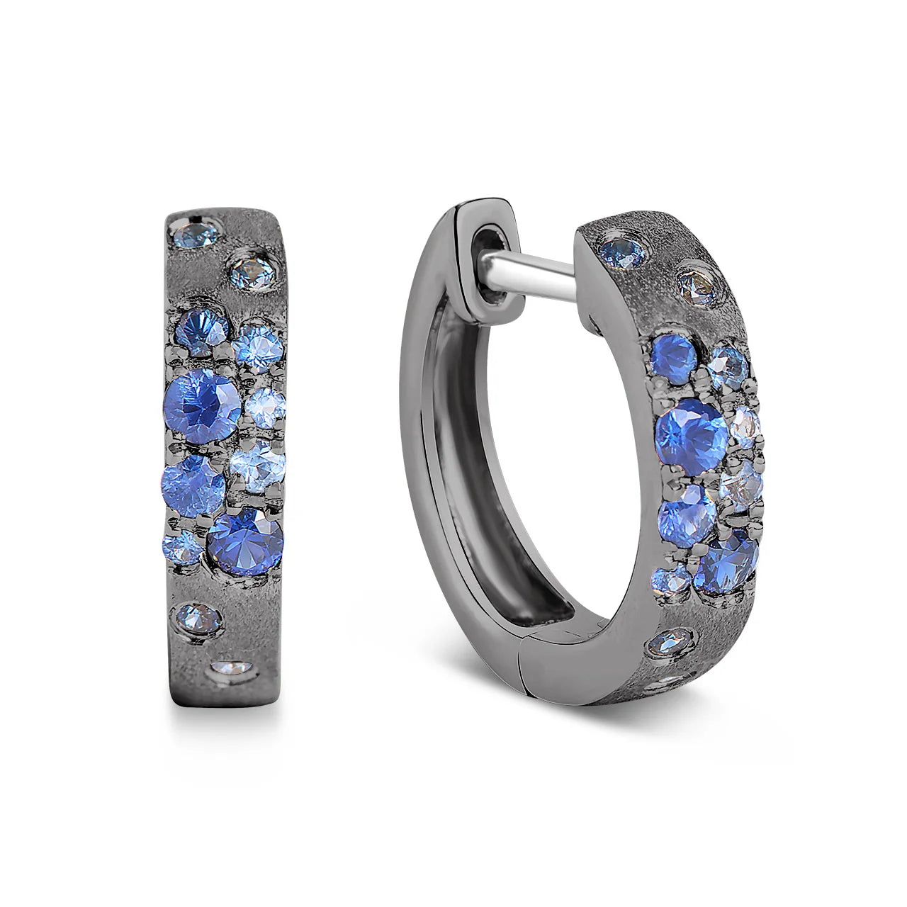 Sapphire Confetti 3.1mm Wide Huggie Earring
