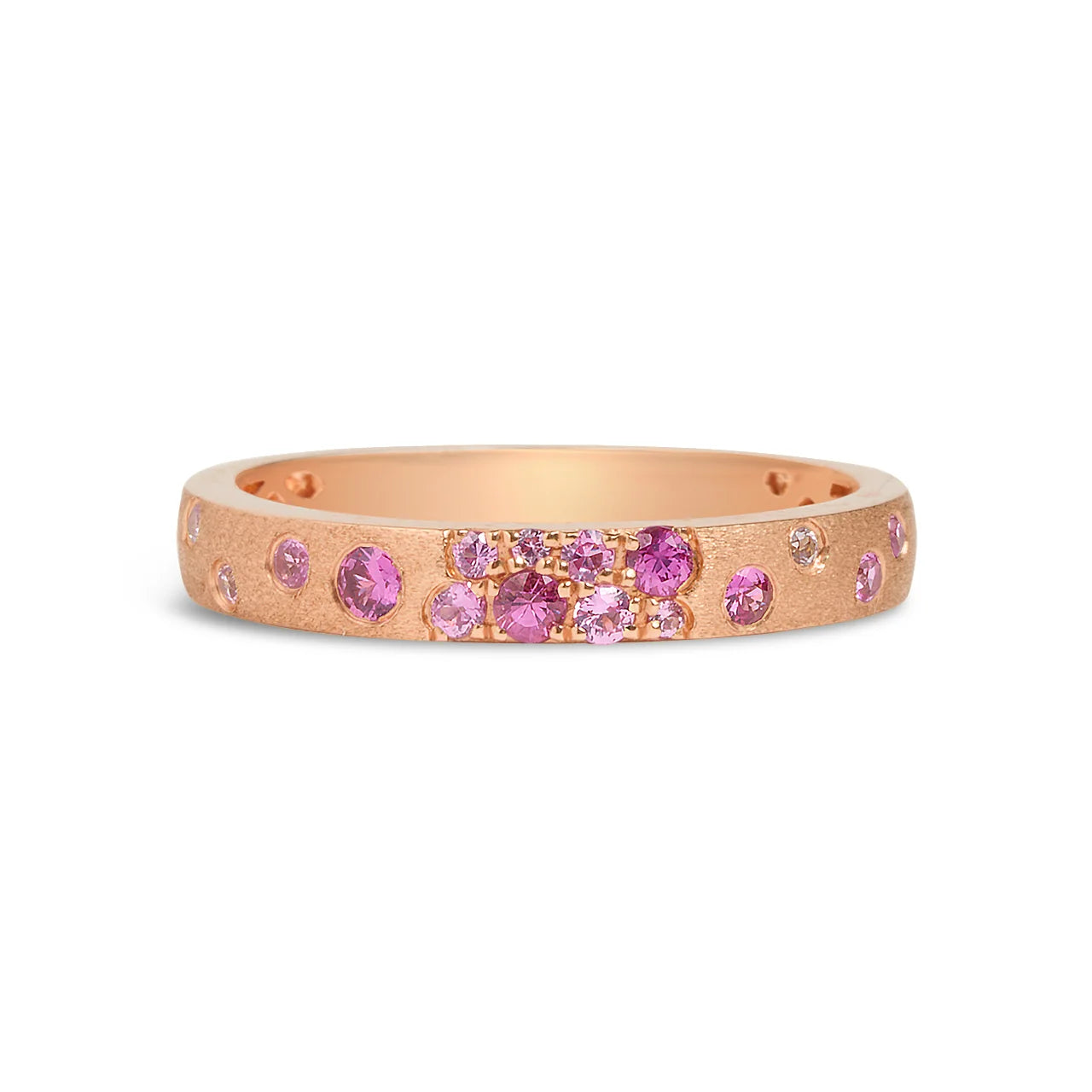 Pink Sapphire & Ruby Confetti Stackable Band