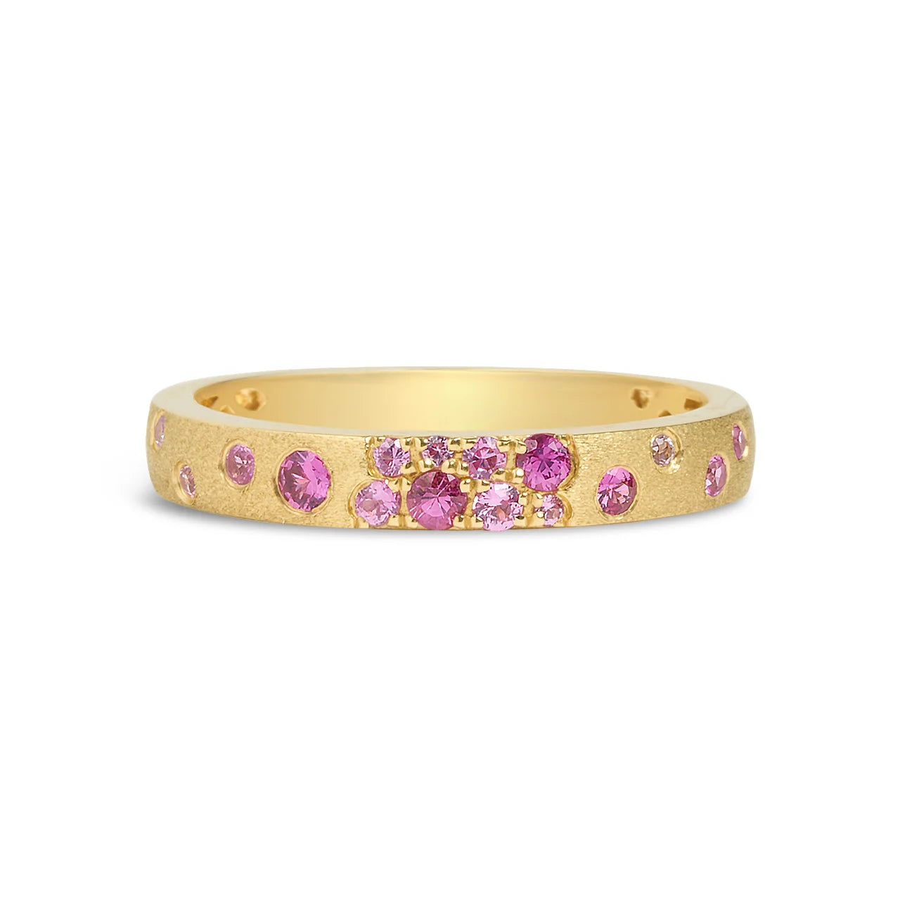 Pink Sapphire & Ruby Confetti Stackable Band