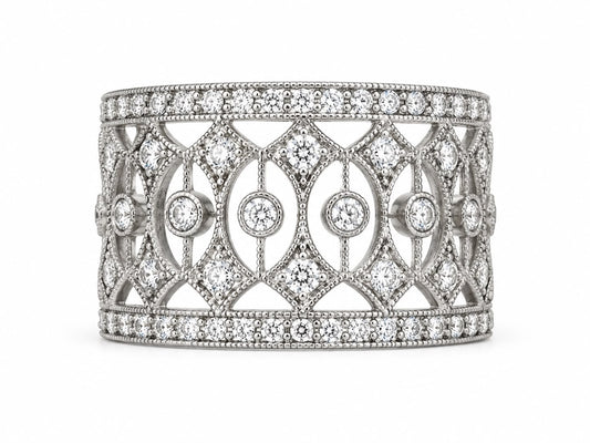 Filigree Band Geometric Motif