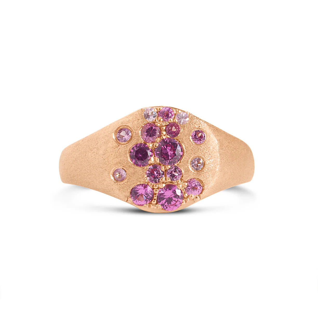 Pink Sapphire & Ruby Confetti Signet Ring