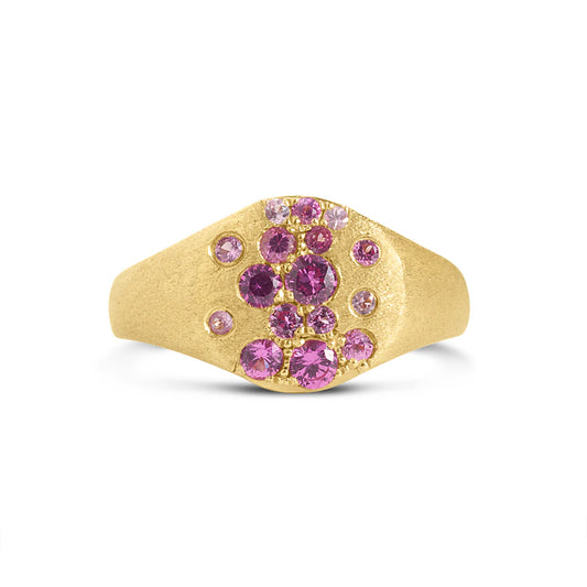 Pink Sapphire & Ruby Confetti Signet Ring