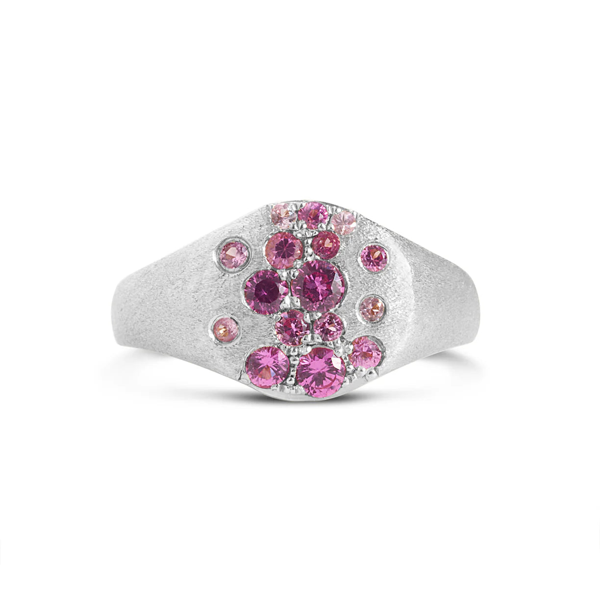 Pink Sapphire & Ruby Confetti Signet Ring