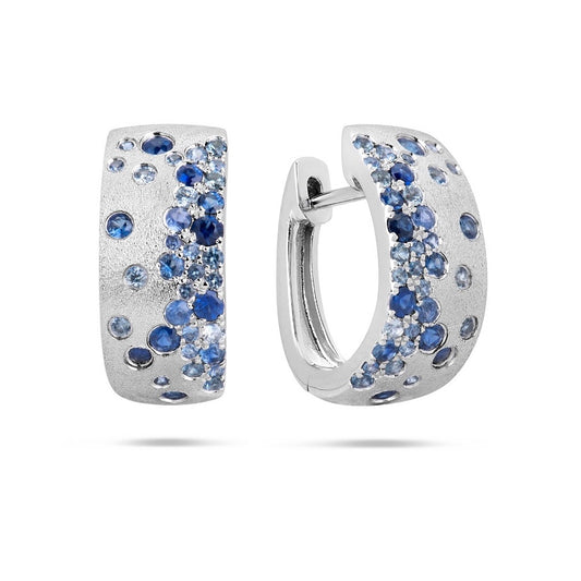 Blue Sapphire Huggie Earring